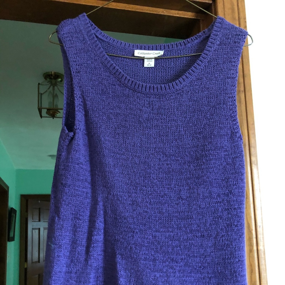 Cold water creek purple sleeves knit sweater
